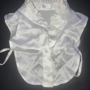 Lilysilk white partial blouse, size S.